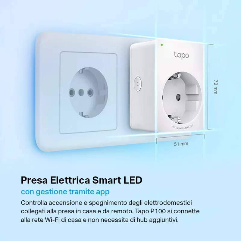 TP-LINK Tapo P100 presa intelligente bianca 2300 W