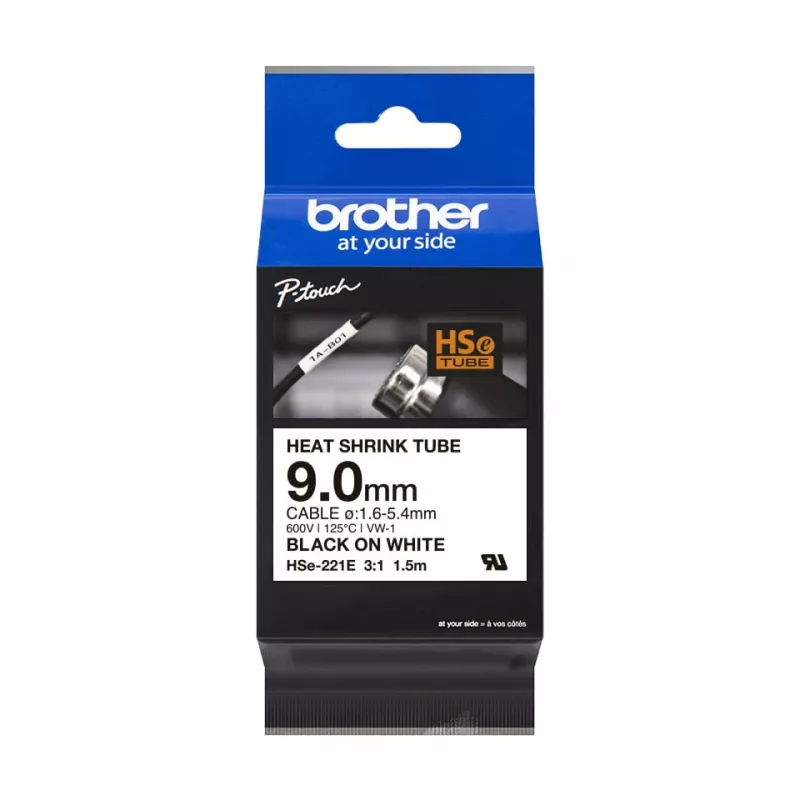 Guaina termorestringente Brother HSE-221E nero bianco 150 cm