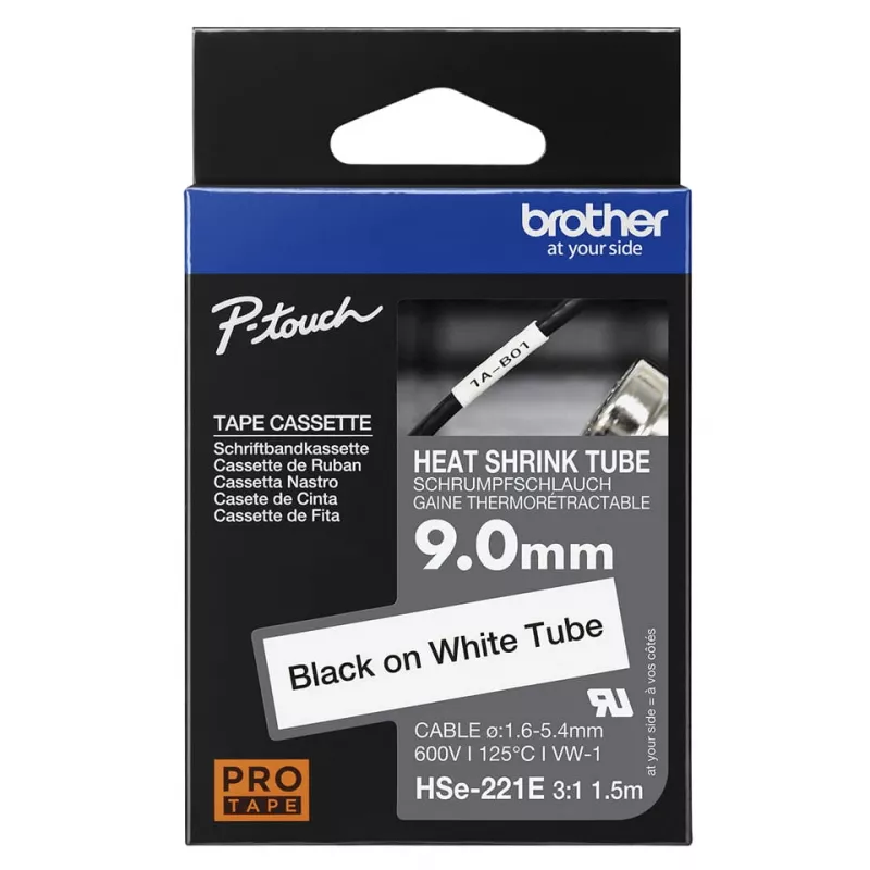 Guaina termorestringente Brother HSE-221E nero bianco 150 cm