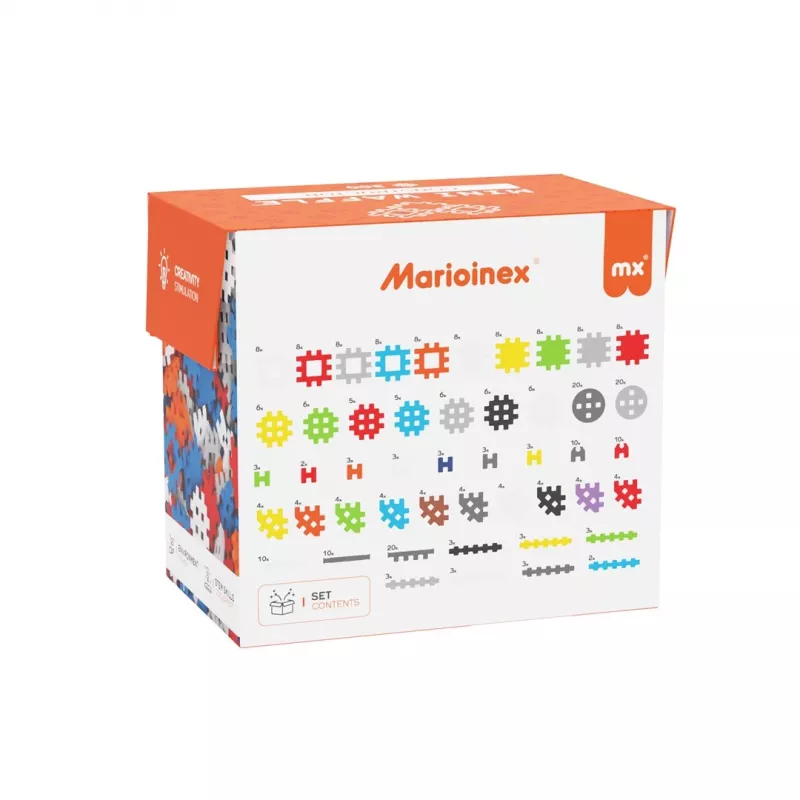 Mattoncini Marioinex Mini Waffle Constructor 300 — set di costruzioni a incastro compatibile, 300 pezzi, multicolore