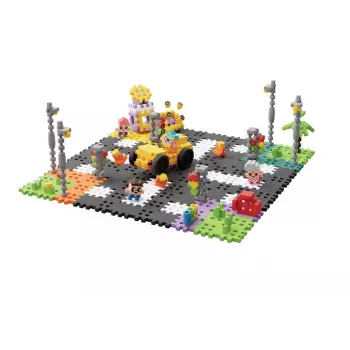 Set di costruzioni Marioinex Waffle mini blocchi – strada, 280 pezzi