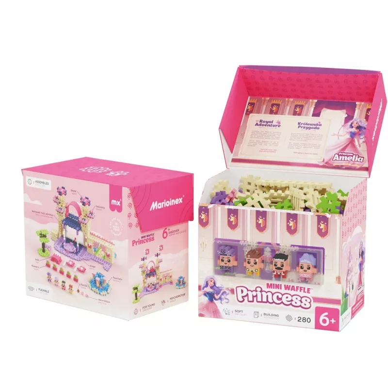 Set di costruzioni Marioinex Waffle Mini Blocks Princess — 280 pezzi, multicolore, box, età 6+