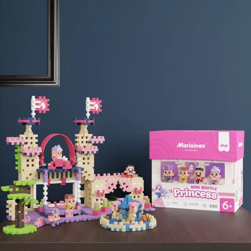 Set di costruzioni Marioinex Waffle Mini Blocks Princess — 280 pezzi, multicolore, box, età 6+