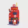 Set di costruzioni Marioinex Waffle Blocks caserma dei vigili del fuoco 280 pezzi, modello 906279