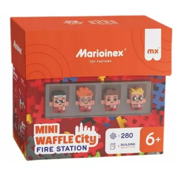 Set di costruzioni Marioinex Waffle Blocks caserma dei vigili del fuoco 280 pezzi, modello 906279