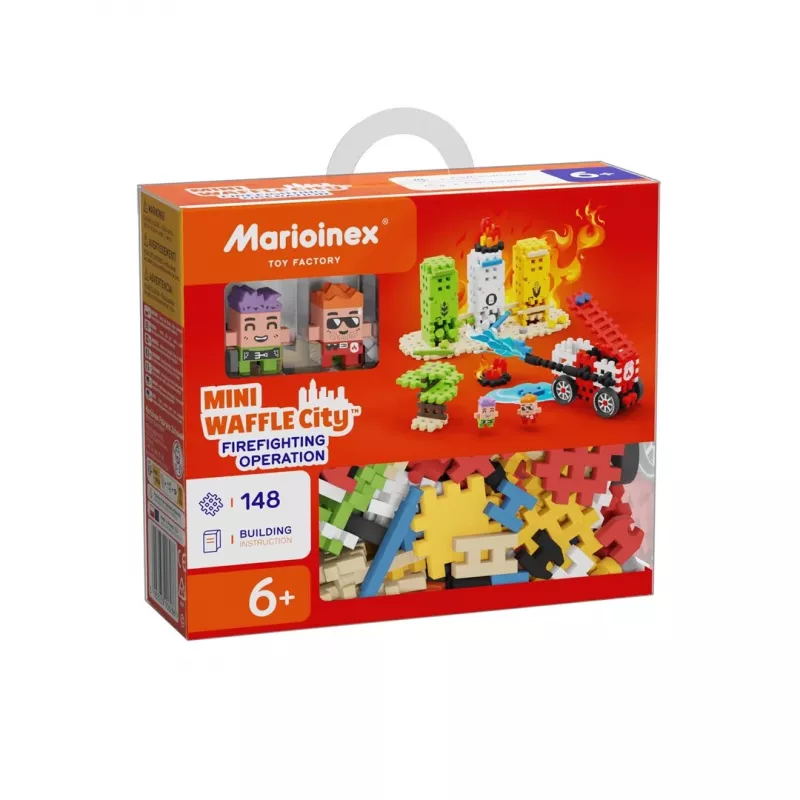 Marioinex Blocks Waffle Mini intervento dei vigili del fuoco, 148 pezzi, multicolore, da 6 anni