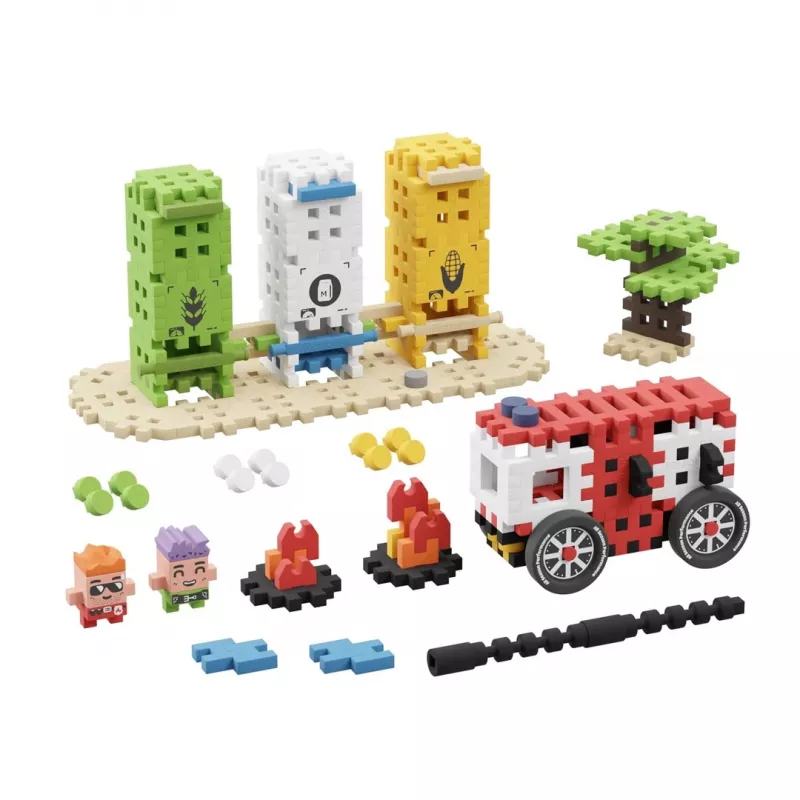 Marioinex Blocks Waffle Mini intervento dei vigili del fuoco, 148 pezzi, multicolore, da 6 anni