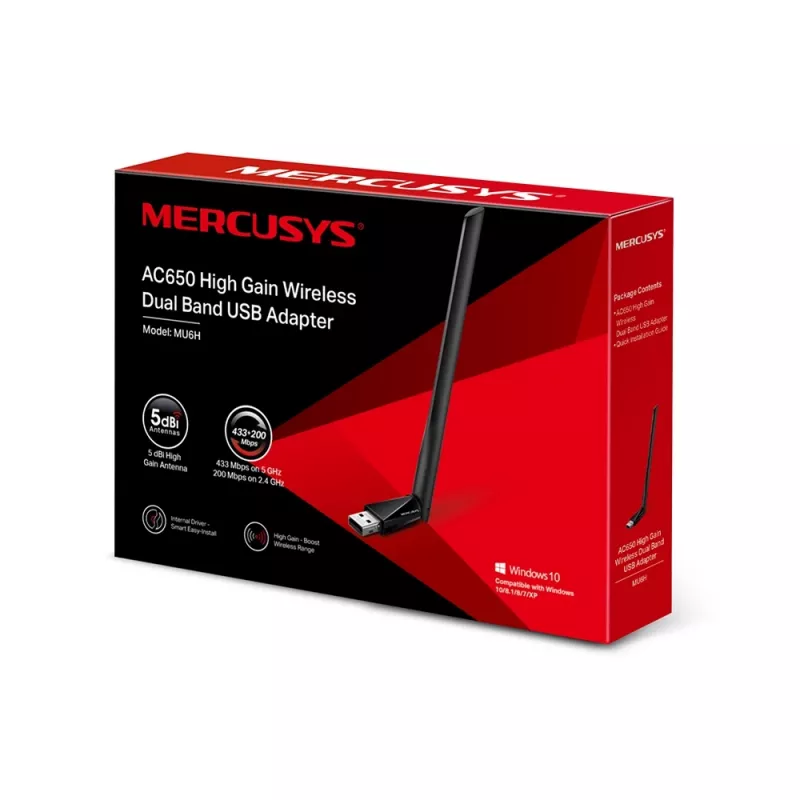 Adattatore USB Mercusys AC650 High Gain Wireless Dual Band