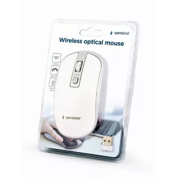 Mouse USB ottico wireless bianco/argento MUSW-4B-06-WS Gembird