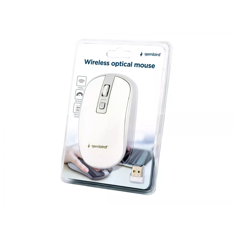 Mouse USB ottico wireless bianco/argento MUSW-4B-06-WS Gembird