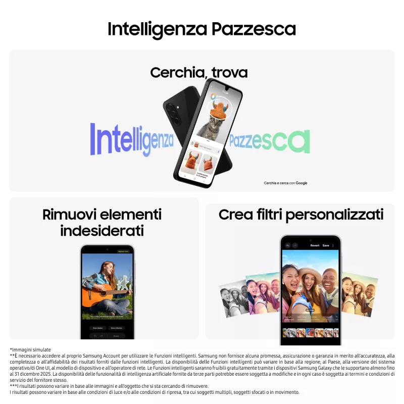 Samsung Galaxy A26 17 cm (6,7) Hybrid Dual SIM Android 15 5G USB Type-C 8 GB 256 GB 5000 mAh nero