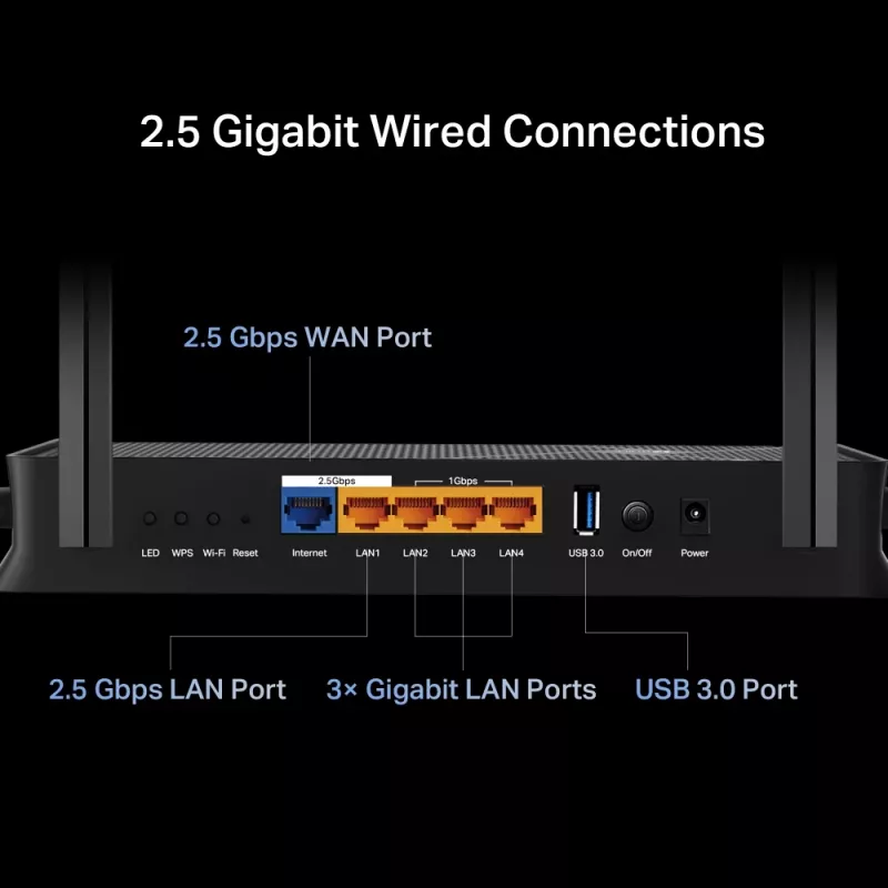 Router Wi-Fi TP-Link Archer BE3600 2,5 Gigabit Ethernet dual band (2,4 GHz / 5 GHz) nero