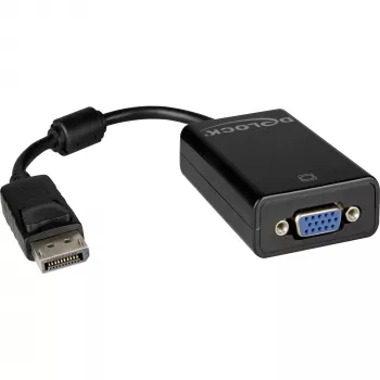 Adattatore per cavo video DeLOCK 61848 0,125 m VGA (D-Sub) DisplayPort nero