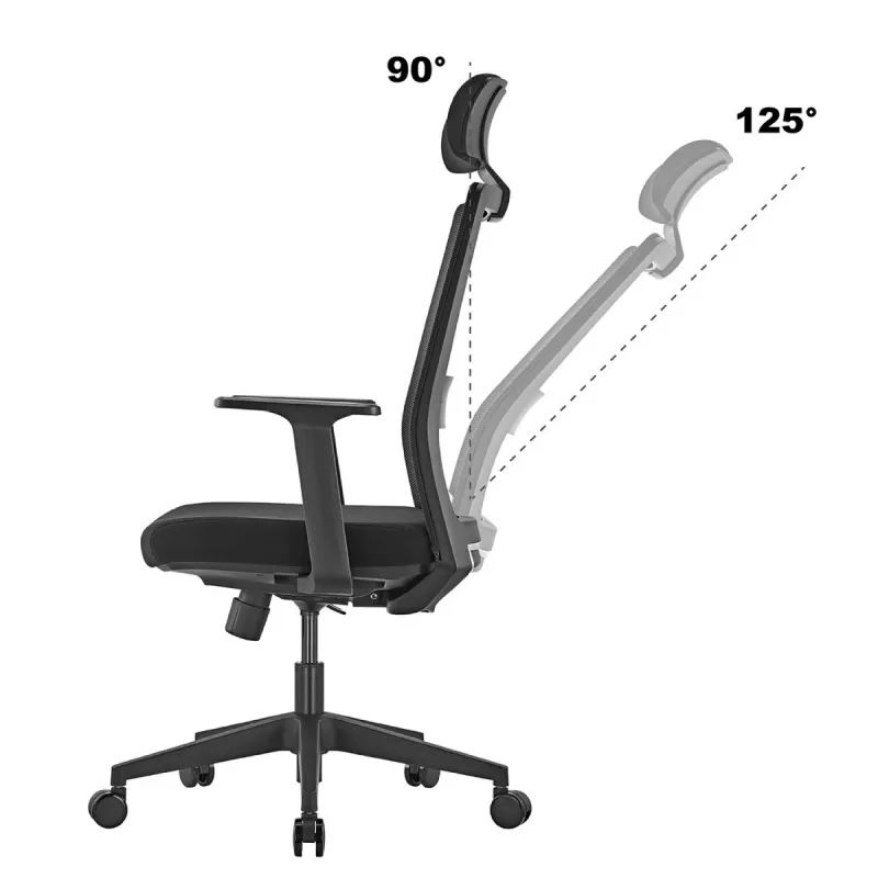 Ergo Office ER-425 sedia da ufficio ergonomica high-back, max. 150 kg, girevole, supporti regolabili