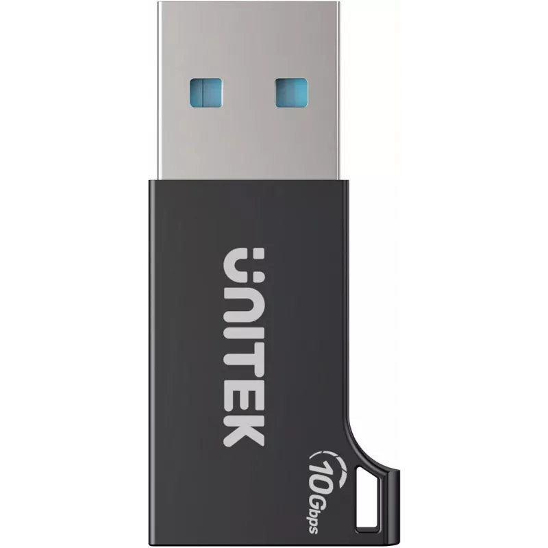 Unitek adattatore USB-C a USB-A A1049ABK01 — nero, adattatore compatto USB-C (femmina) a USB-A (maschio)