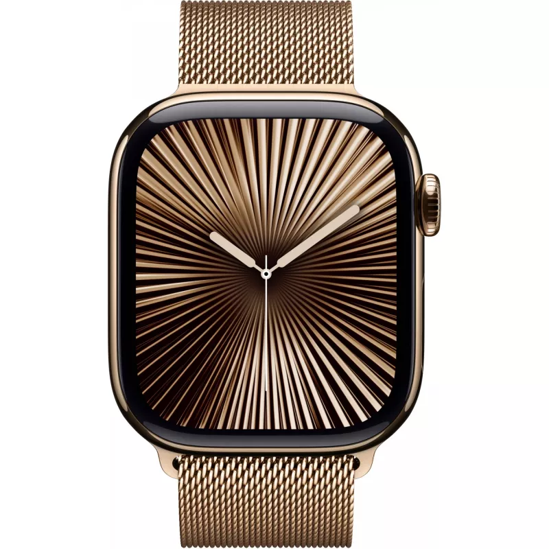 APPLE Watch Series 10 GPS + Cellular 42mm cassa in titanio oro con cinturino Milanese Loop oro