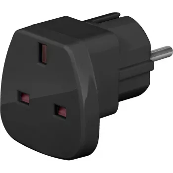 Wentronic Goobay adattatore da viaggio, nero - spina UK > Tipo F (Tipo F, CEE 7/7) (94271)