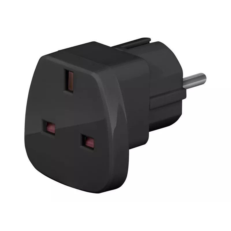 Wentronic Goobay adattatore da viaggio, nero - spina UK > Tipo F (Tipo F, CEE 7/7) (94271)