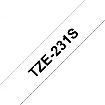 Brother TZe231S - nastro laminato - nero su bianco - rotolo (1,2 cm x 4 m) 1 rotolo - per P-Touch PT-1010, 1080, 1090, 1230, 1280, 1290, 2100, 243