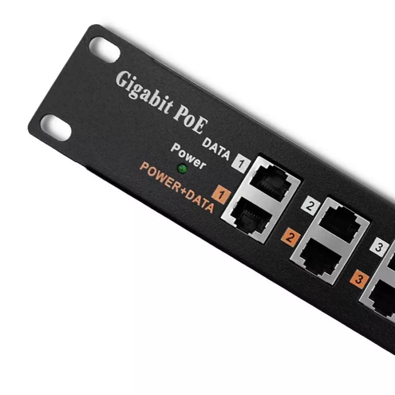 Patch panel QOLTEC 54478 12 porte PoE nero