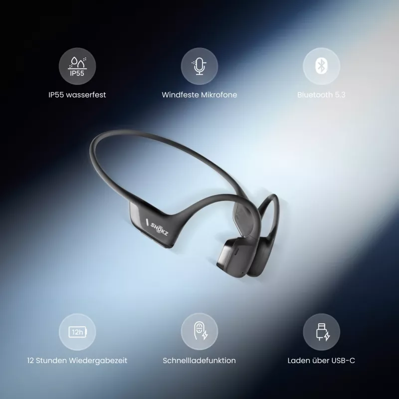 SHOKZ OpenRun Pro 2 Mini Headset senza fili archetto sportivo Bluetooth nero