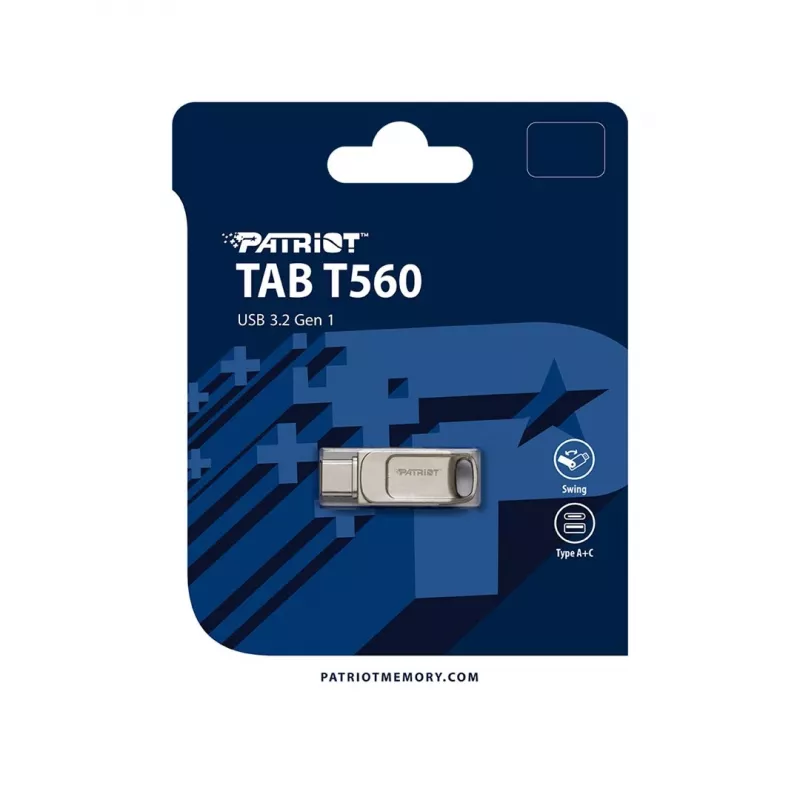 Chiavetta USB PATRIOT PS256GT560DS5D 256 GB USB 3.2 (USB-A/USB-C) girevole, argento, 120 MB/s