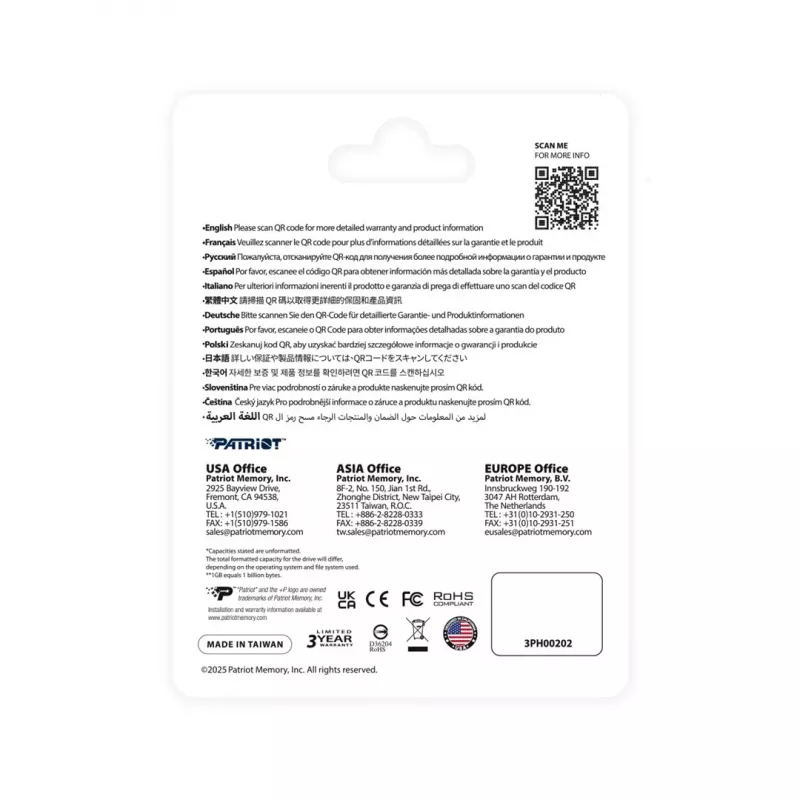 Chiavetta USB PATRIOT PS256GT560DS5D 256 GB USB 3.2 (USB-A/USB-C) girevole, argento, 120 MB/s