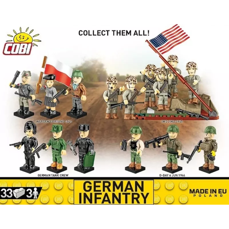 Mattoncini fanteria tedesca – set da 3 personaggi