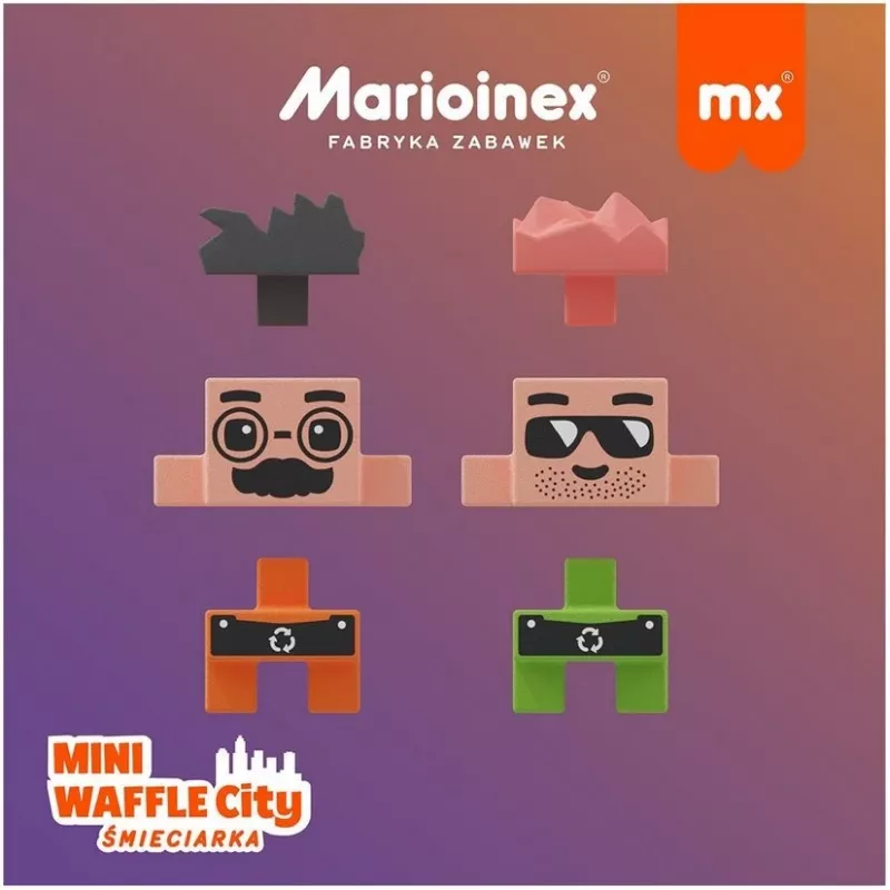 Marioinex Mini Waffle City camion della spazzatura, costruzioni, 148 pezzi (903131)
