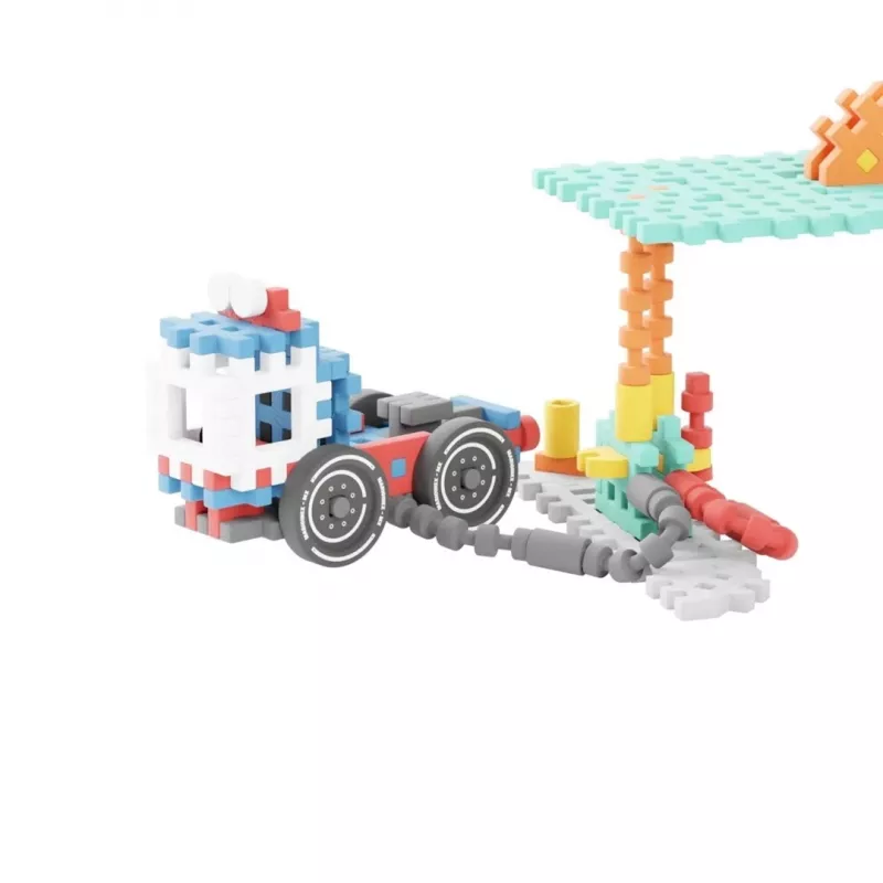 Set di costruzioni Marioinex Mini Waffle Blocks stazione di servizio, 148 pezzi, multicolore, da 6 anni