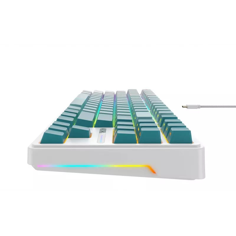 Tastiera gaming Havit KB901L bianca e verde USB con filo RGB LED