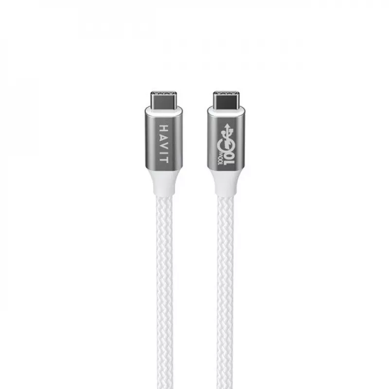 Cavo Havit CB6290 USB Type-C a USB Type-C 1 m 10 Gbit/s grigio bianco
