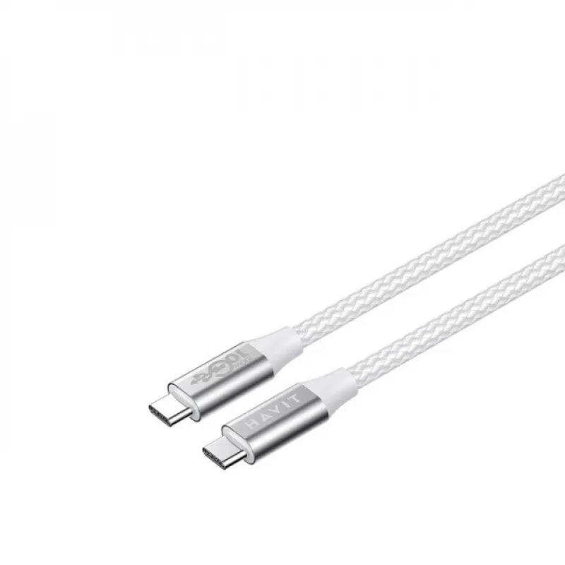 Cavo Havit CB6290 USB Type-C a USB Type-C 1 m 10 Gbit/s grigio bianco