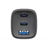 Caricabatterie da viaggio Havit UC20 GaN 65 W a tre porte nero