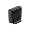 HAVIT Caricabatterie da viaggio UCLE004 EU 140W a cinque porte GaN nero