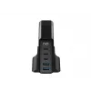 HAVIT Caricabatterie da viaggio UCLE004 EU 140W a cinque porte GaN nero