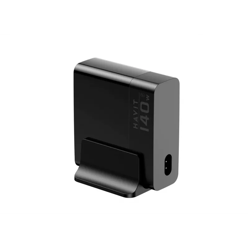 HAVIT Caricabatterie da viaggio UCLE004 EU 140W a cinque porte GaN nero