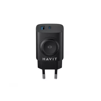 Havit UC132 EU GaN 22W caricabatterie a doppia porta ricarica wireless nero