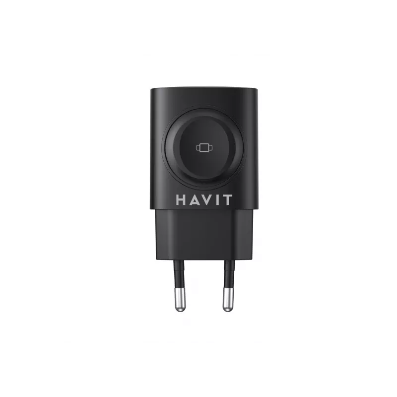 Havit UC132 EU GaN 22W caricabatterie a doppia porta ricarica wireless nero