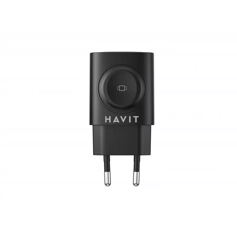Havit UC132 EU GaN 22W caricabatterie a doppia porta ricarica wireless nero