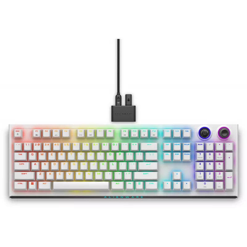 Dell | Alienware Tri-Mode AW920K | Tastiera da gaming wireless | Wireless | Illuminazione RGB LED | US | Bluetooth | Lunar Light | Tastierino numerico | CHERRY MX Red | Connessione wireless