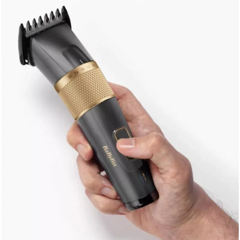 Rifinitore per capelli BaByliss E987E Gold Granite – batteria Li-Ion ricaricabile, 8 livelli di lunghezza, 0,6 mm – 28 mm, impermeabile