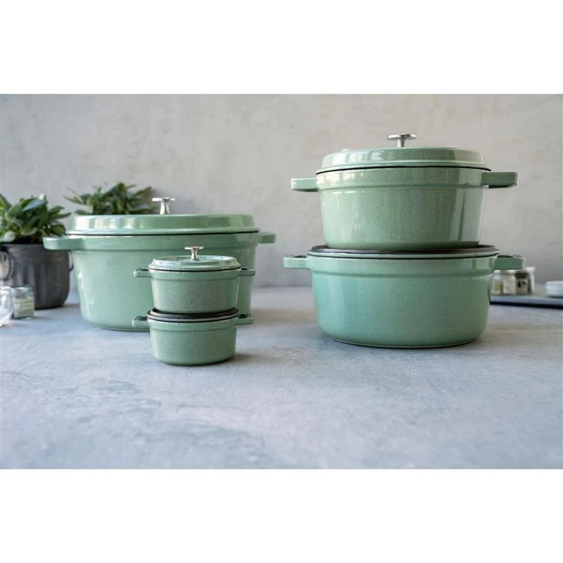 Staub pentola rotonda in ghisa per brasato 5,2 L, menta – La Cocotte 26 cm
