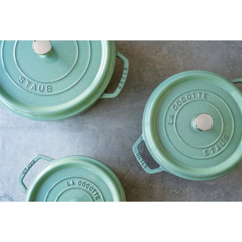 Staub pentola rotonda in ghisa per brasato 5,2 L, menta – La Cocotte 26 cm