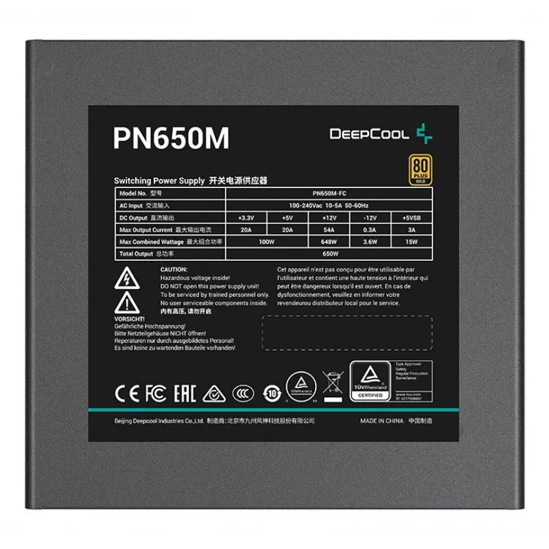 DeepCool PN650M alimentatore 650 W 20+4 pin ATX ATX nero