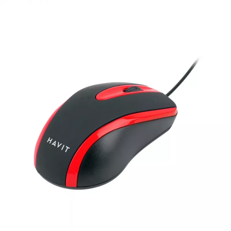 Havit HV-MS753 – mouse per computer universale, rosso e nero