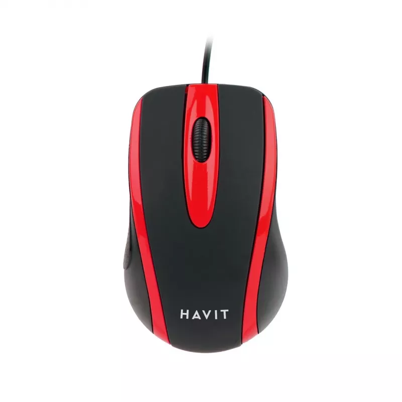 Havit HV-MS753 – mouse per computer universale, rosso e nero