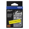 Brother HSe-651E tubo termorestringente, 21 mm x 1,5 m, nero su giallo