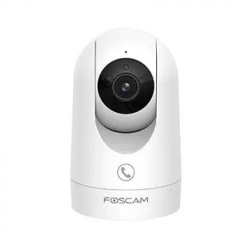 Telecamera di sorveglianza IP Foscam R8M bianca – 8 MP 4K (3840×2160), lente in vetro 2,8 mm, 350° orizzontale / 150° verticale, Wi‑Fi 2,4G/5G, microSD fino a 256GB