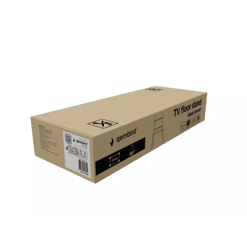 Supporto da terra per TV 55-86/BLK/WOOD TVS-86F-01-BK Gembird